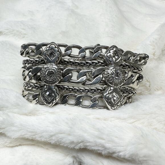 Brighton Silver Tone 5 Strand Toggle Bracelet 86g Thick - Picture 2 of 6